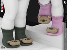 Sims 4 — Shoes KP1C- Infant by KaTPurpura — Cotton socks with a wool bear