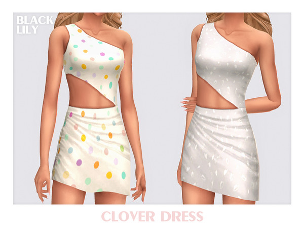 Sims 4 — Clover Dress by Black_Lily — YA, A, Teen