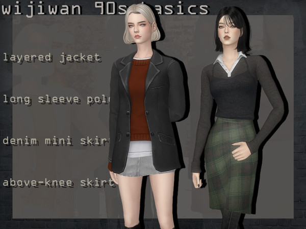 Sims 4 — [wijiwan] 90s basics layered jacket by wijiwan — Inspired by 90s fashion street style, for your fashionable and