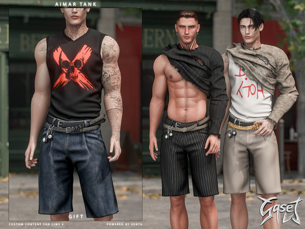 Sims 4 — GASET - Aimar Top by VentaStudio — 30 Swatches