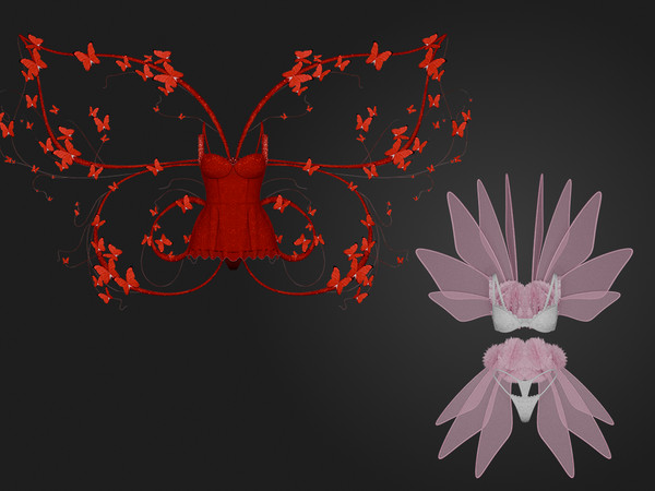 Sims 4 — By Beto - Azumi (Wings) by Beto_ae0 — Women's lingerie collection with wings inspired by Victoria's Secret.