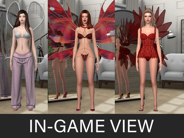 Sims 4 — By Beto - Elayah (Lingerie V1) by Beto_ae0 — Women's lingerie collection with wings inspired by Victoria's