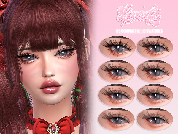 Sims 4 — Cafe Doll 3D Eyelashes by Learxfl — Eyelashes, 10 swatches , HQ and BGC . Standalone item with thumbnail,