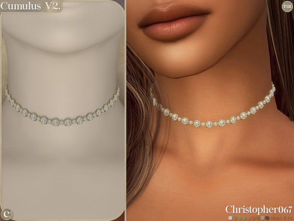 Sims 4 — Cumulus Necklace V2 - Single Diamond Tennis Choker by christopher0672 — This is a fabulous set of diamond tennis