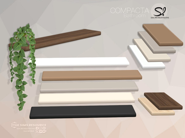 Sims 4 — Compacta Bathroom Wall Shelf 2 by SIMcredible! — Build a compact bathroom with beauty and functionality.