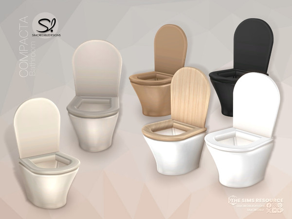 Sims 4 — Compacta Bathroom Toilet by SIMcredible! — Build a compact bathroom with beauty and functionality. Bringing