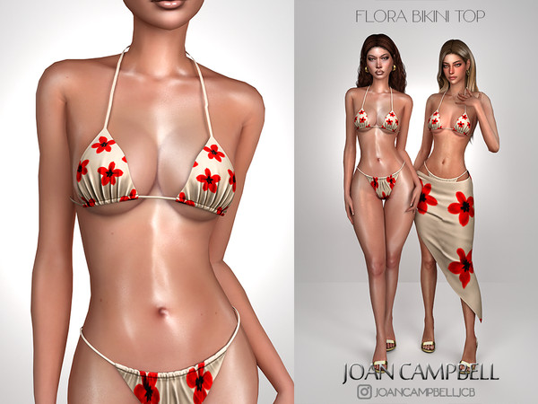 Sims 4 — FLORA BIKINI TOP by Joan_Campbell_Beauty_ — INCLUDES: