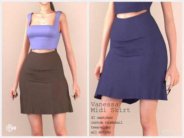 Sims 4 — Vanessa Skirt Midi by astya96cc — 42 swatches