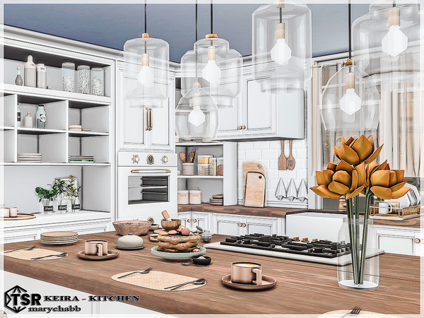 Sims 4 — Keria - Kitchen with Dining area by marychabb — I present a room - kitchen with Dining area . Room is fully