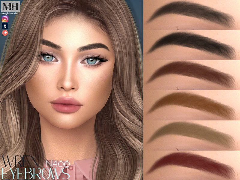 Sims 4 eyebrow CC Wren Eyebrows by MagicHand