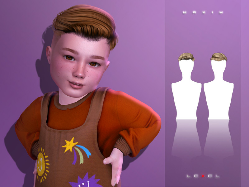 Sims 4 short cropped and unisex hairstyle CC LEXEL - Maxim short male hairstyle for toddler sims by LEXEL_s