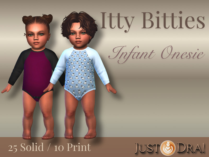 Sims 4 infant clothing and accessory CC JustDraven_IttyBitties_InfantOnesie by Draven298