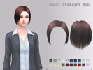 Sims 4 — Short Straight Bob by Yinyn — - 20 swatches