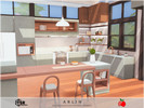 Sims 4 — Arlin - kitchen by melapples — a large modern kitchen with a skylight. 7x9