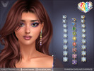 Sims 4 — Rainbow Garland Earrings by feyona — Rainbow Garland Earrings come with 3 swatches. Rainbow gemstones swatch,
