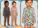Sims 4 — Toddler Plaid Cherry Bodysuit by Pelineldis — Kids fashion clothing: five bodysuits for toddler boys and girls