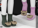 Sims 4 — Shoes KP1C- Child by KaTPurpura — Cotton socks with a wool bear