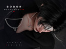 Sims 4 — Layered chain pearl necklace with pendant Set by Bobur2 — Layered chain pearl necklace with pendant Set for
