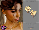 Sims 4 — Midnight Sun - Gold Palm Tree Earrings by Glitterberryfly — A gold gemstone palm tree earring