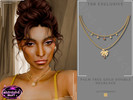 Sims 4 — Midnight Sun - Gold Palm Tree Double Necklace by Glitterberryfly — A gold necklace with palm tree pendant and