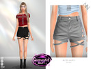 Sims 4 — belted shorts BELTED SHORTS by ZNsims — belts, leather, shorts, leg rings, casual