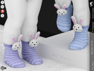 Sims 4 — Shoes KP1B- Infant by KaTPurpura — Striped pattern socks with a bunny on top
