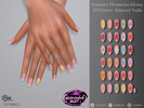 Sims 4 — Summer Plumeria Glossy 3D Flower Almond Nails by LVNDRCC — Short almond nails with french manicure detail and