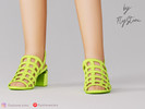Sims 4 — Child Cage Block Heel Sandals by FlyStone — Child open-toe cage sandals with woven strap upper, slingback