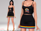 Sims 4 — Layla - Pride Love is Love Set - Mini Skirt and Tank Top by Layla — Female Pride Set - mini skirt and tank top