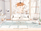 Sims 4 — Solance Living Room by BlusterSims — The Solance Living Room is a light-filled, modern space that combines soft