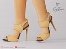 Sims 4 — Female Open Toe Heels by FlyStone — Female open-toe high heel sandals with slim stiletto heels, wide upper