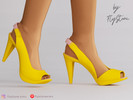 Sims 4 — Female Peep Toe Heels by FlyStone — Female peep-toe slingback heels with slim high heels, open front design,