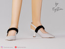 Sims 4 — Child Mary Jane Heels by FlyStone — Child slingback Mary Jane heels with pointed toe shape, mid-height sculpted