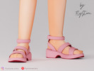 Sims 4 — Child Platform Strap Sandals by FlyStone — Child open-toe platform sandals with multiple crossover straps, ankle