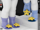 Sims 4 — Shoes KP1D- Infant by KaTPurpura — Fluffy socks with a plaid pattern and a sponge star