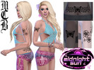 Sims 4 — y2k Flowers And Sparkles Left Upper Arm Tattoo by MaruChanBe2 — y2k inspired tattoos for your cuties.