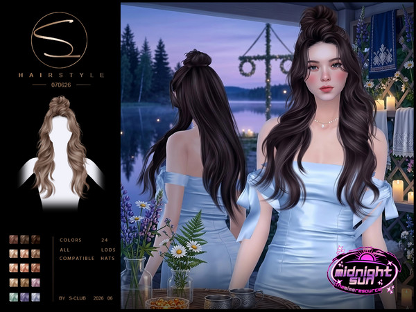 Sims 4 — S-CLUB UPDO WAVY LONG HAIRSTYLE MidnightSun by S-Club — UPDO WAVY LONG HAIRSTYLE sclub_ts4_hair_ 070626, hope