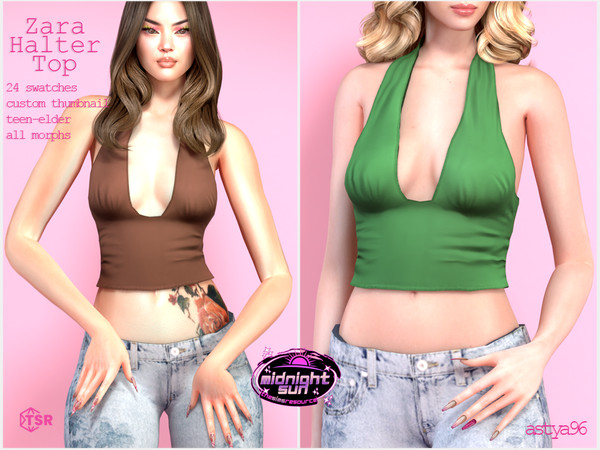Sims 4 — Midnight Sun Halter Top by astya96cc — 24 34 swatches