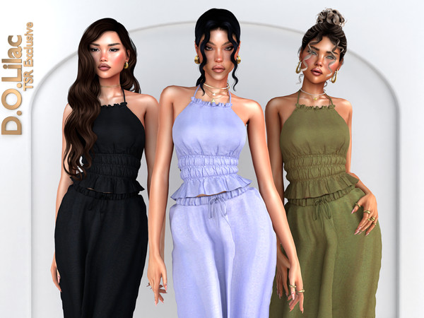Sims 4 — Boho Chic Set -Top- by DOLilac — Includes: (Top + Bottom)