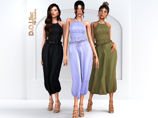 Sims 4 — Boho Chic Set -Bottom- by DOLilac — Includes: (Top + Bottom)