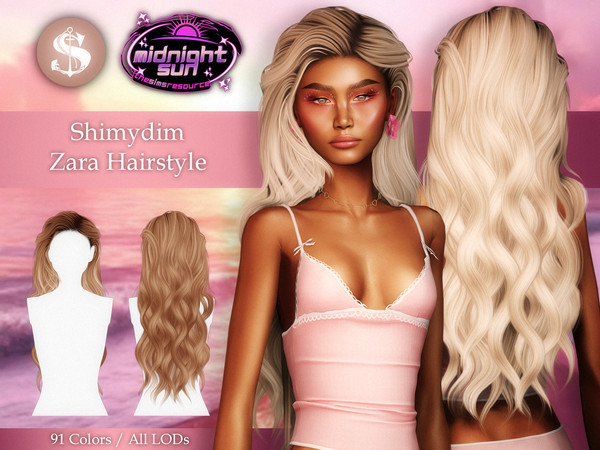Sims 4 — Zara Hairstyle by Shimydimsims — Hi ! I hope you will like this hairstyle inspired by Zara Larsson's hairstyle