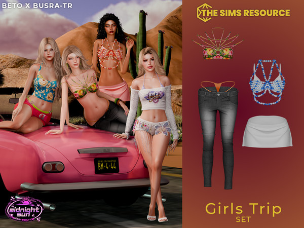 Sims 4 — Girls Trip - Set by Beto_ae0 — Sexy and summery collaboration with Busra-tr, go and download his fabulous