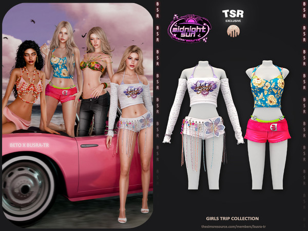 Sims 4 — SET-Girls Trip Collection by busra-tr — A huge thank you to Beto_ae0 for this wonderful collaboration. For the