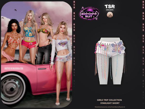 Sims 4 — Girls Trip Collection - 1 Starlight Short BD1684 by busra-tr — A huge thank you to Beto_ae0 for this wonderful