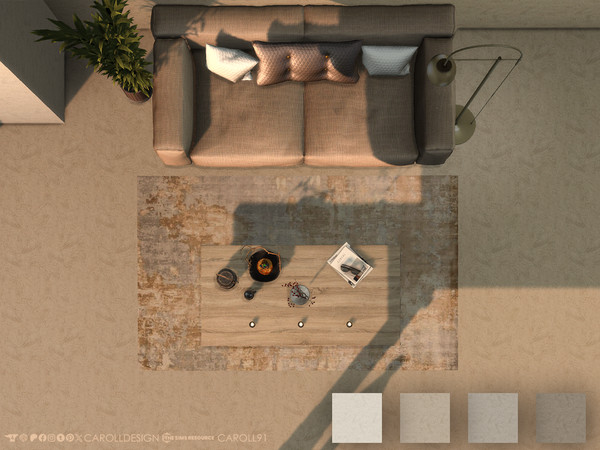 Sims 4 — Argilla Floor by Caroll912 — A 4-swatch plaster concrete floor in beige, brown and grey tones. Suitable for