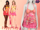Sims 4 — Poppy Top by BlueRose-sims — New Mesh 16 Swatches All Lods HQ and Base Game Compatible Custom Thumbnail All maps