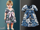 Sims 4 — Infant - Floral bow dress with short sleeves and contrast trim by Garfiel — A lovely infant dress featuring a