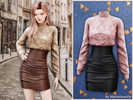 Sims 4 — Cozy chic sweater set by MysteriousOo — A stylish cold-weather outfit combining a soft cable-knit turtleneck