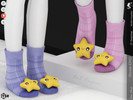 Sims 4 — Shoes KP1D- Child by KaTPurpura — Fluffy socks with a plaid pattern and a sponge star