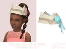 Sims 4 — Handcrafted Birthday Crown Kids by Dissia — Handmade bday hat with a flower, pearls and bow at back for kids